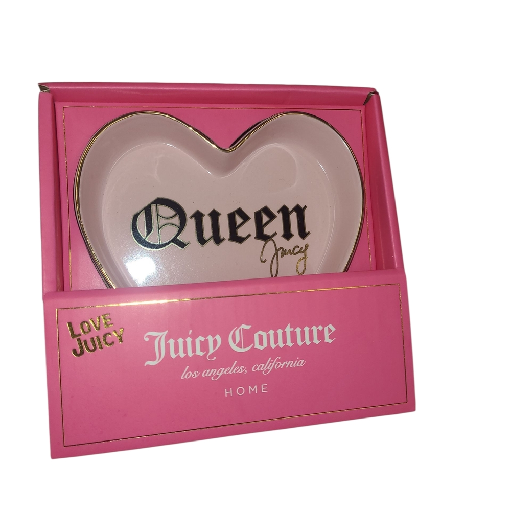 Juicy Couture Heart-Shaped Ceramic Trinket Tray - Pink